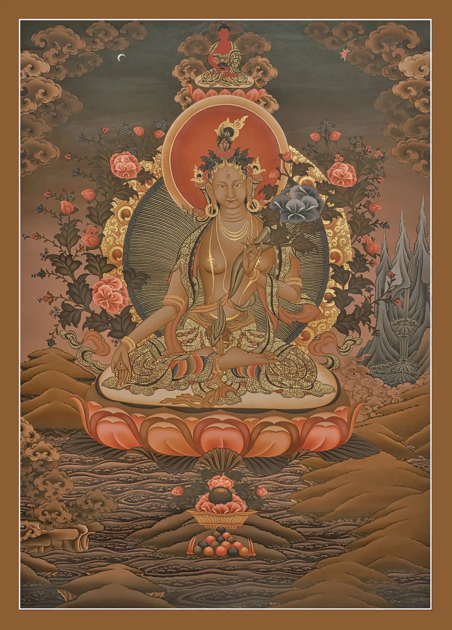 White Tara Thangka - (25" * 35")