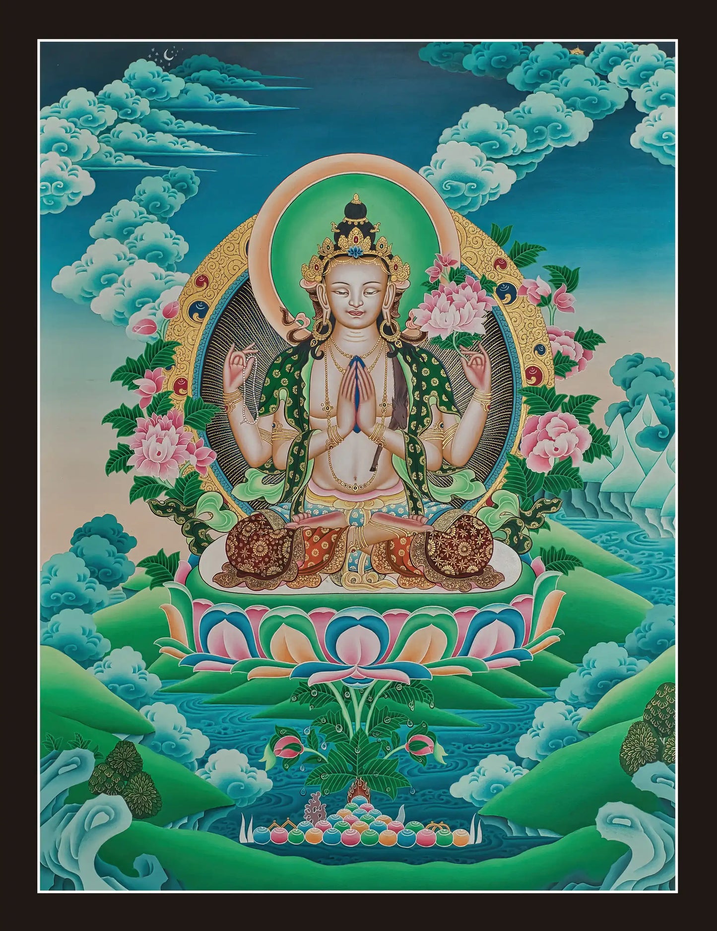 Chenrezig Thangka - (18" * 24")
