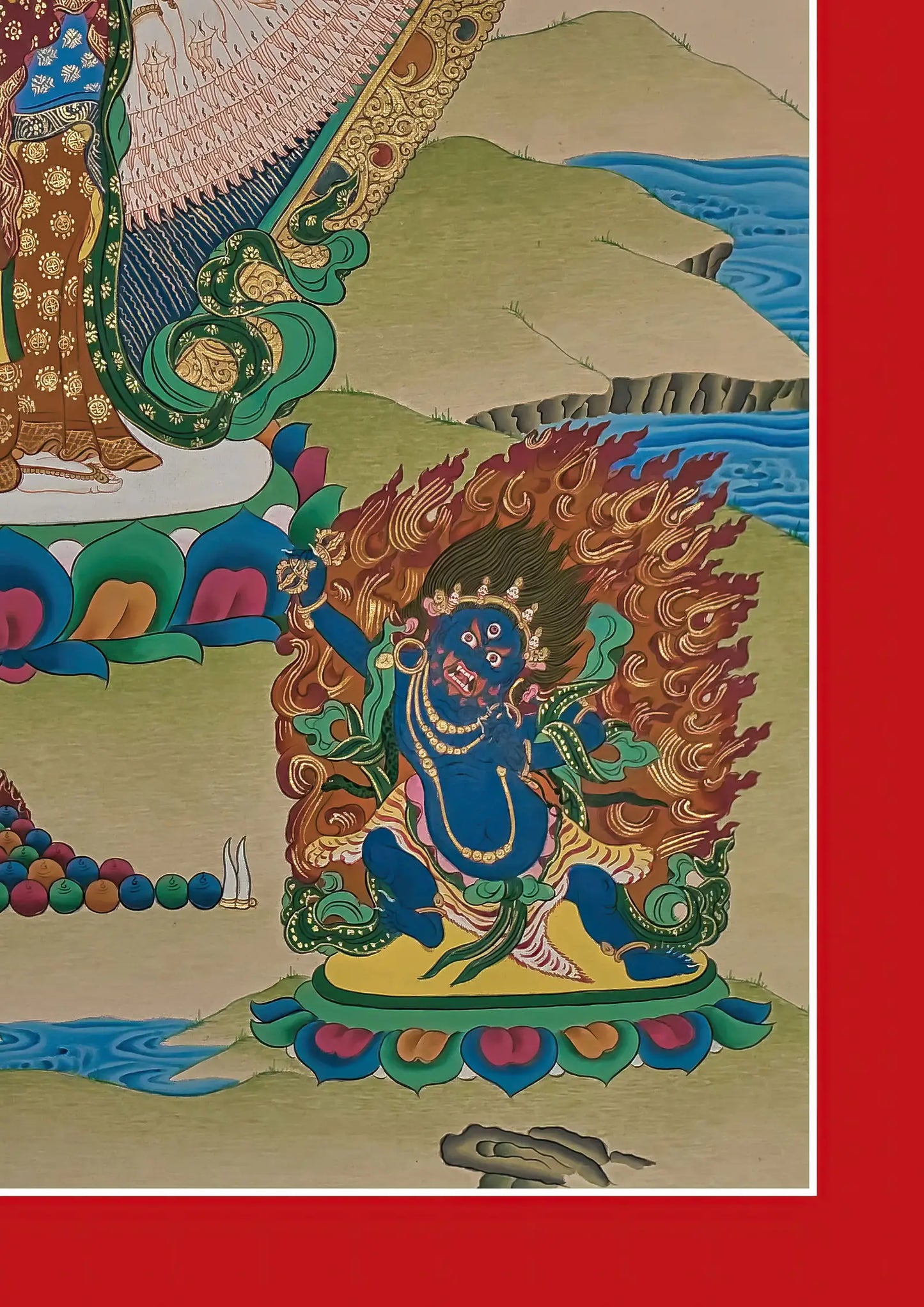 Avalokiteshvara Thangka / Chenrezig Thangka | Bodhisattvas, Deity, and Amitabha Buddha