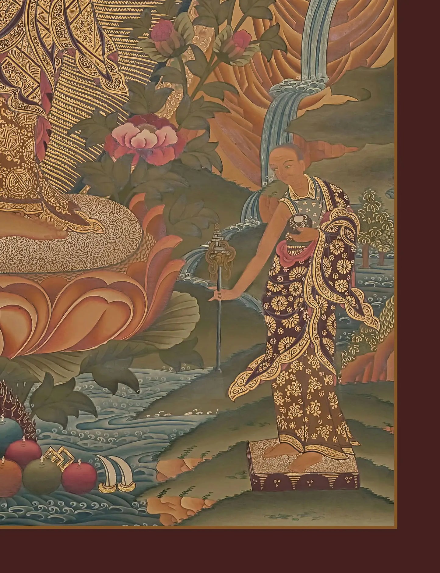 Shakyamuni Buddha Thangka (With Disciples Standing Blessing)