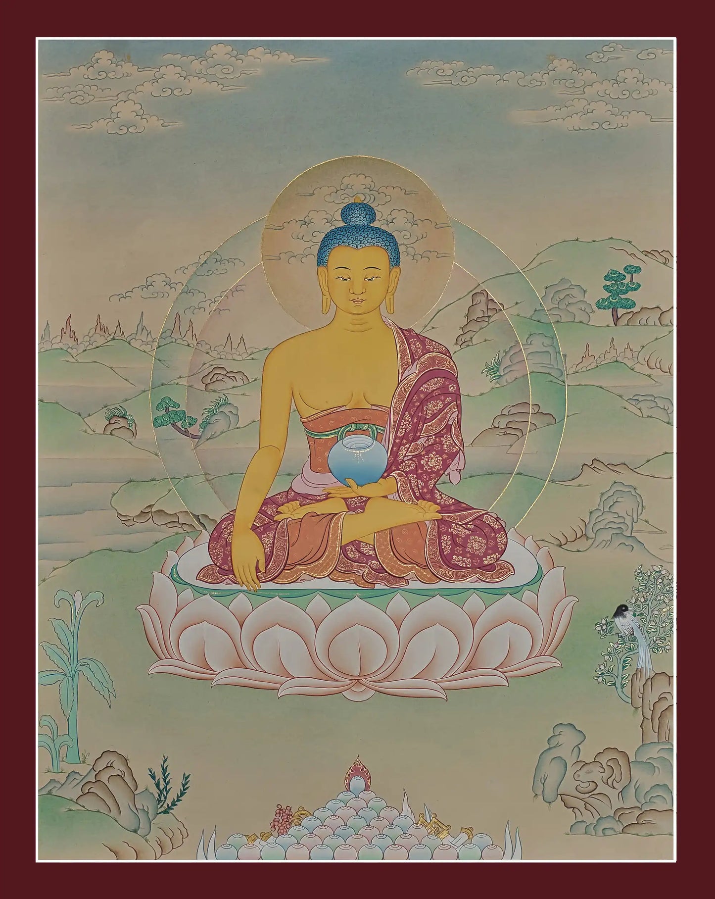 Shakyamuni Buddha Thangka (Golden Radiance)