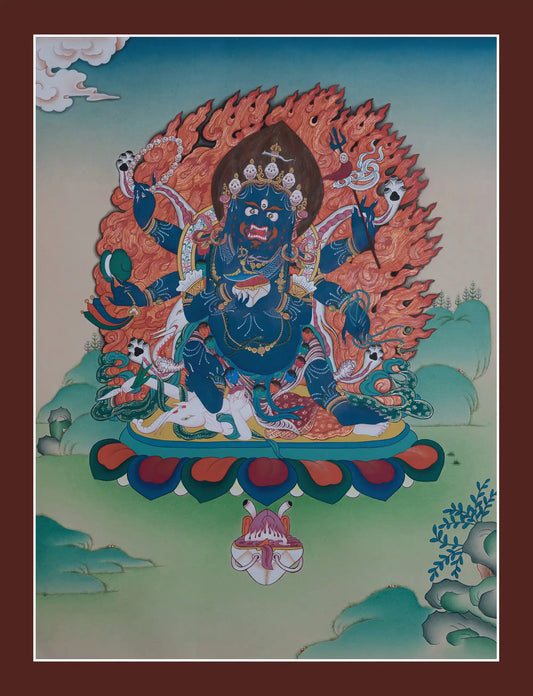 Mahakala Thangka (6 Arms) (15" * 20")