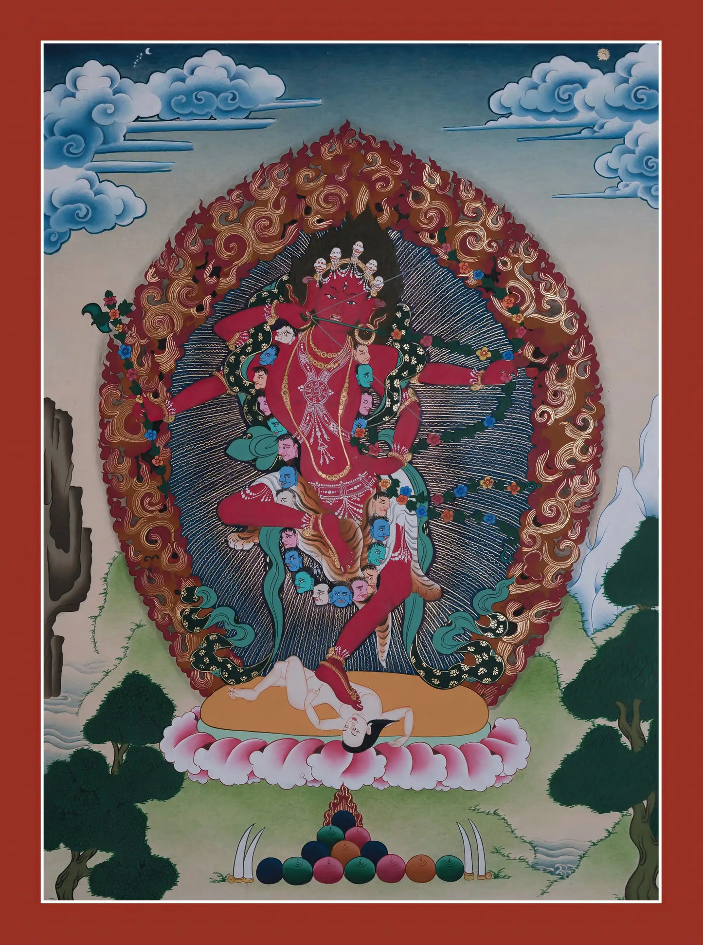 Kurukulla Dakini Thangka - (16" * 22")