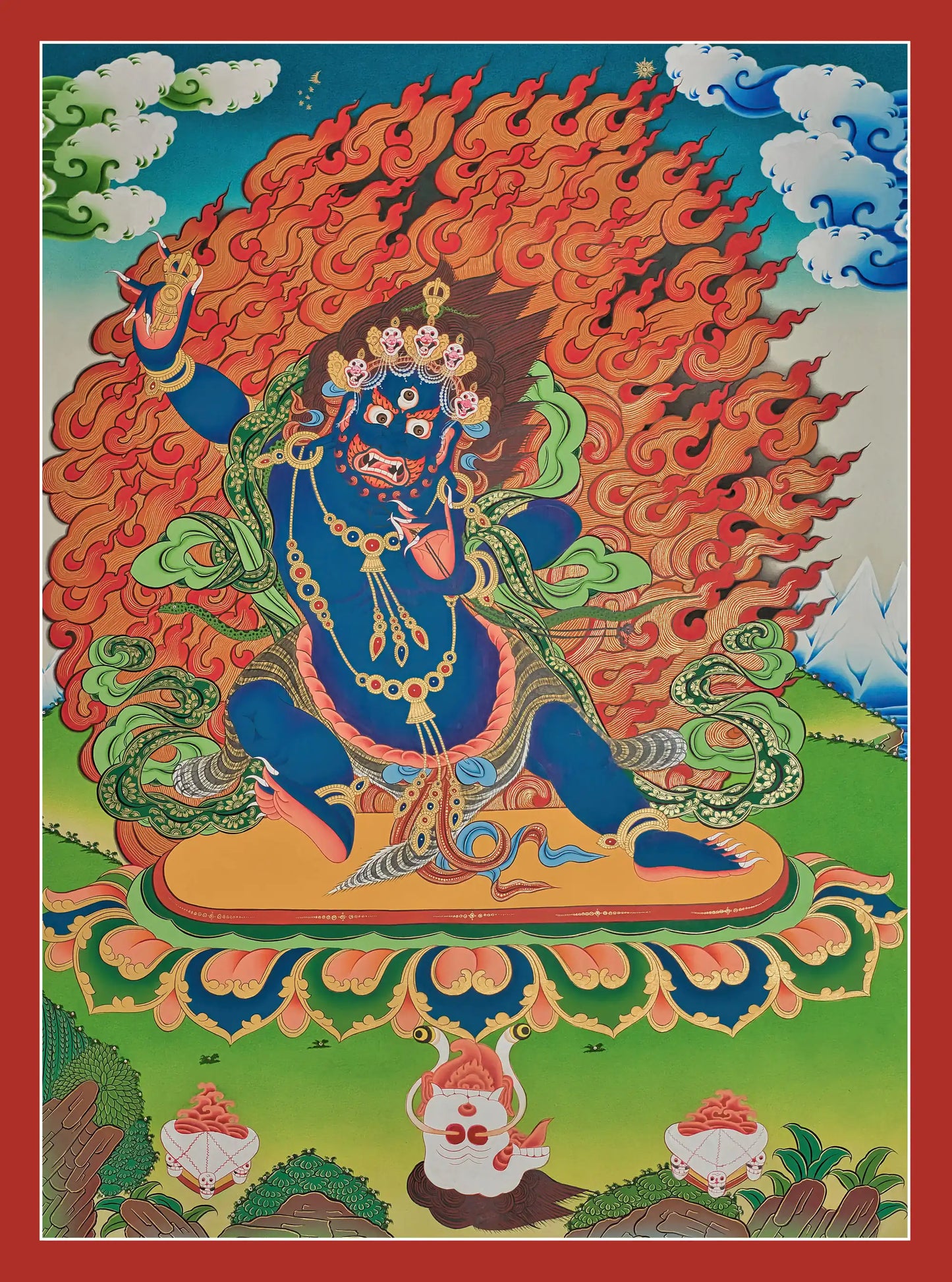 Vajrapani Thangka - (25" * 34")