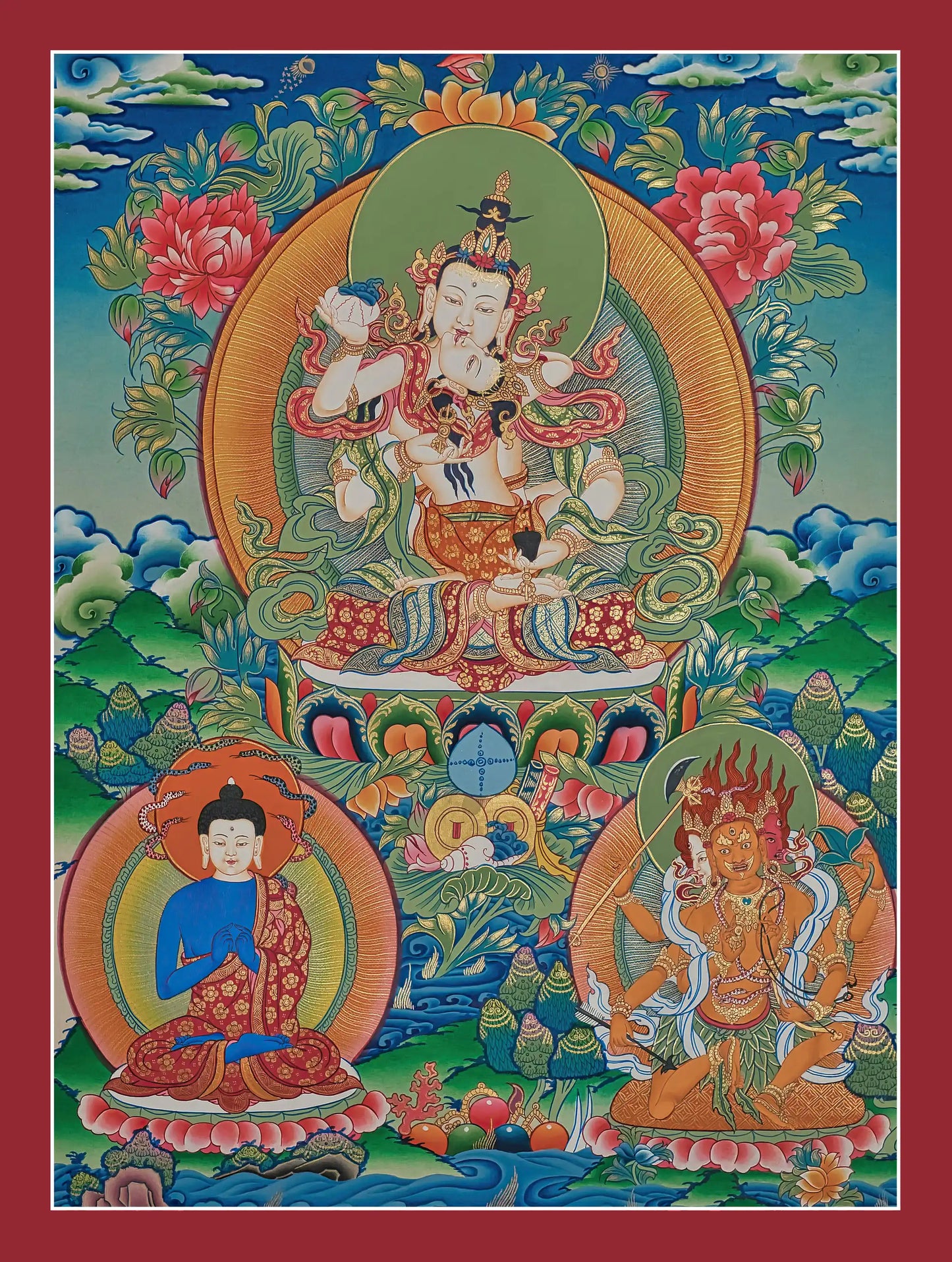 Vajrakilaya Thangka - (18" * 24")