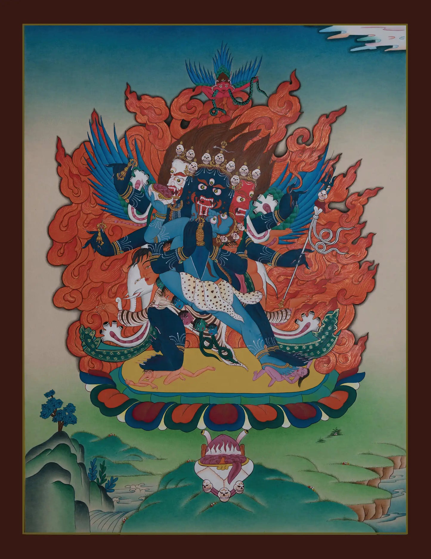 Vajrakilaya Thangka - (15" * 20")