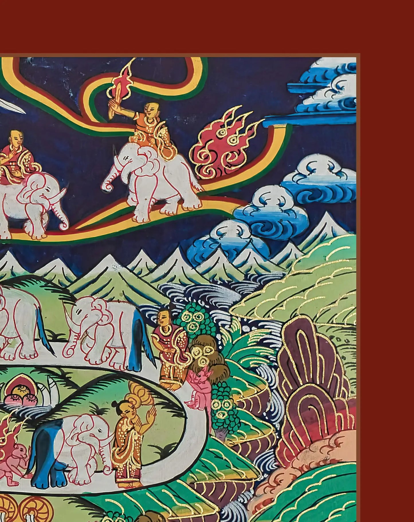 Path to Nirvana Thangka (Colorful)