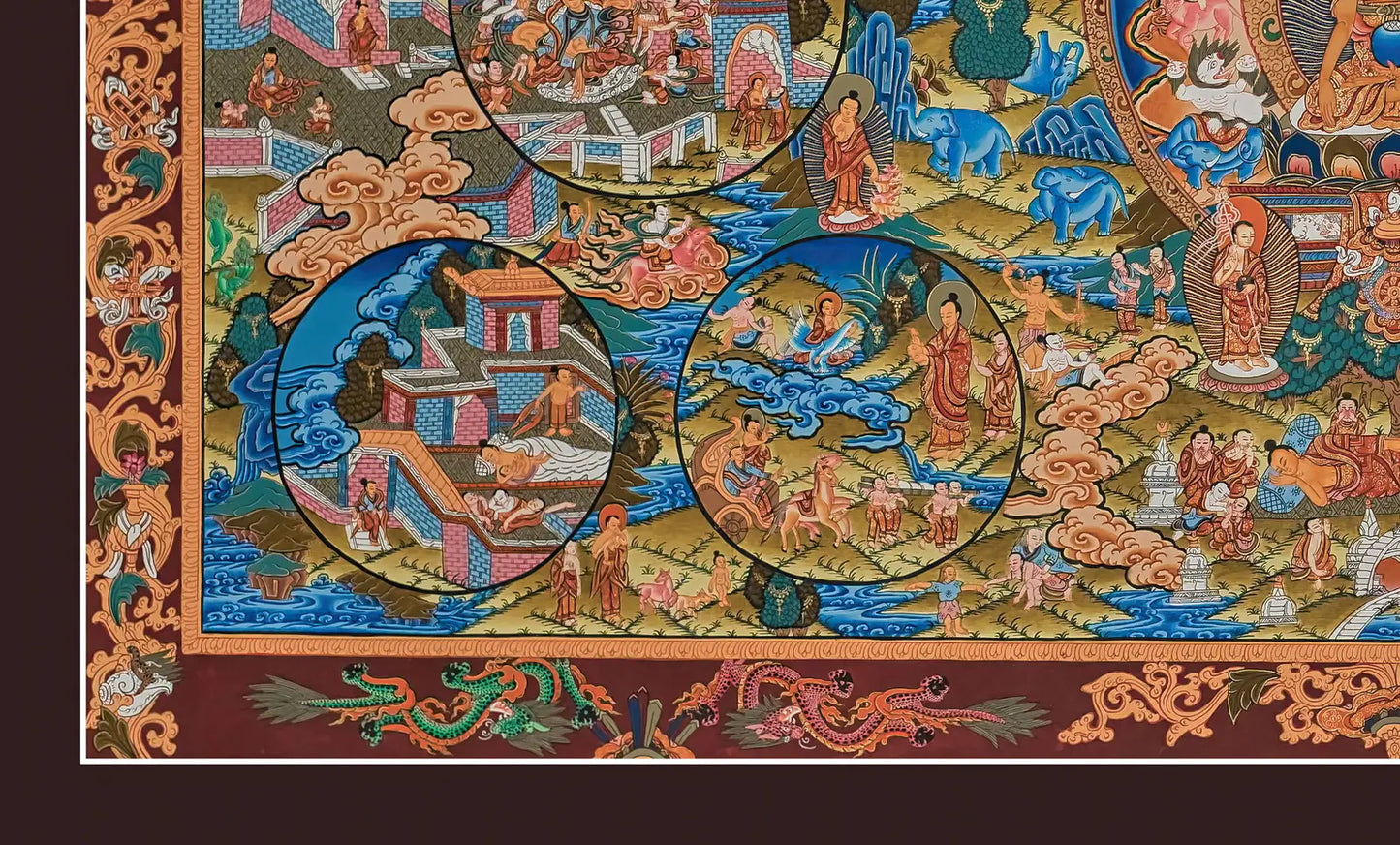 Buddha Life Painting Thanka (landscape)