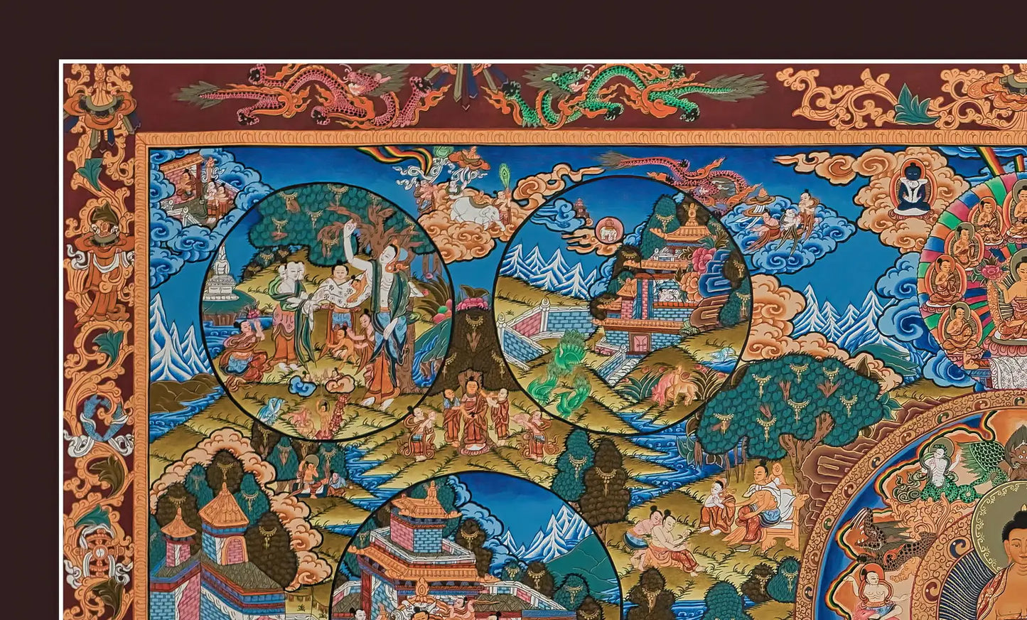 Buddha Life Painting Thanka (landscape)