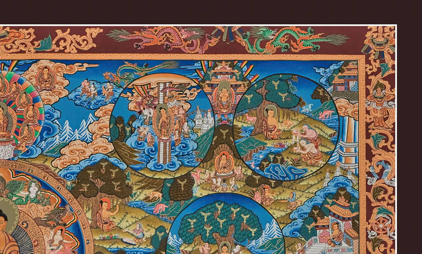 Buddha Life Painting Thanka (landscape)