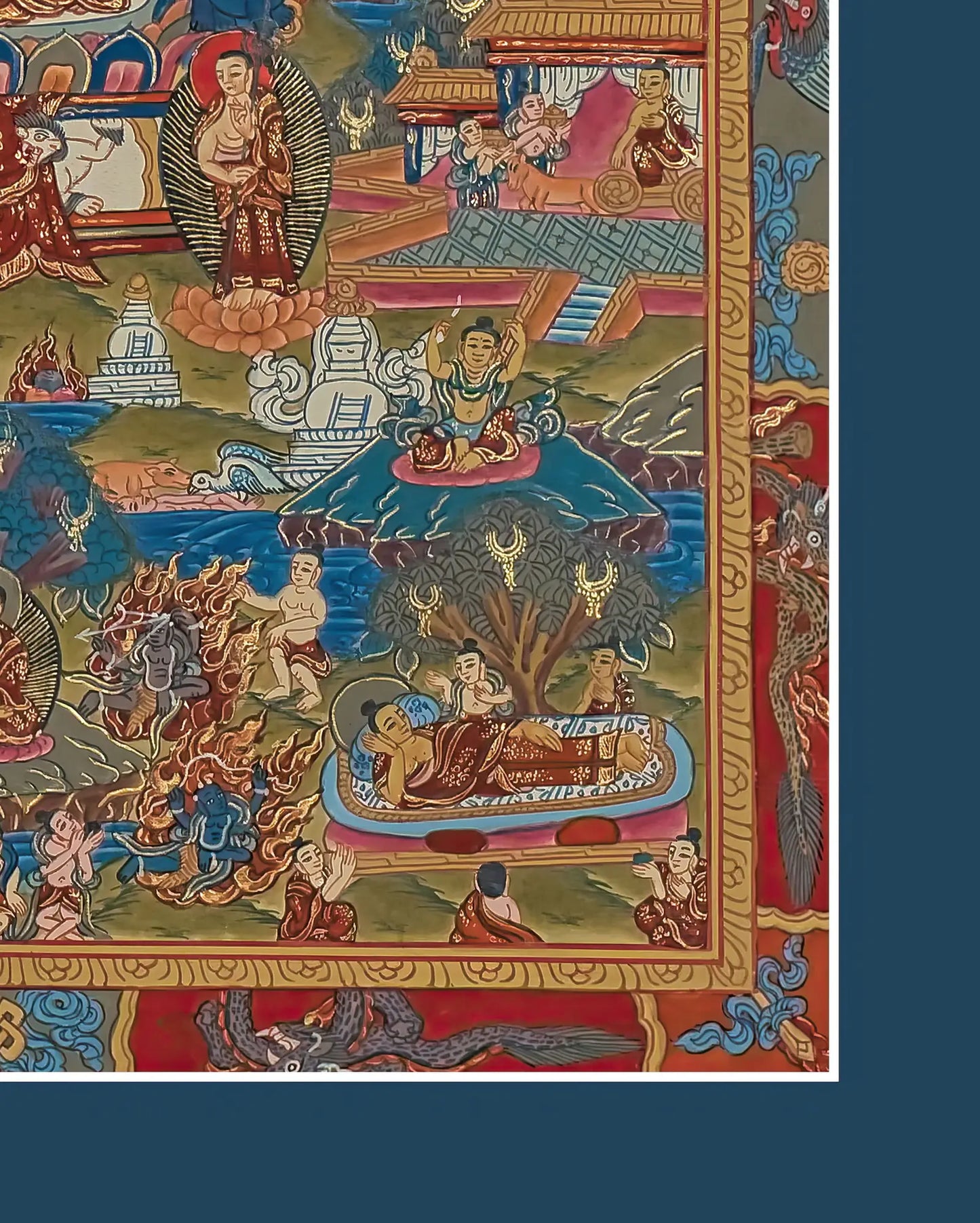Life of Buddha Thangka - (11" * 14")