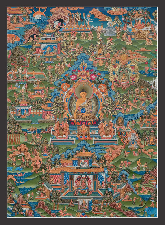 Life of Buddha Thangka - (22" * 33")