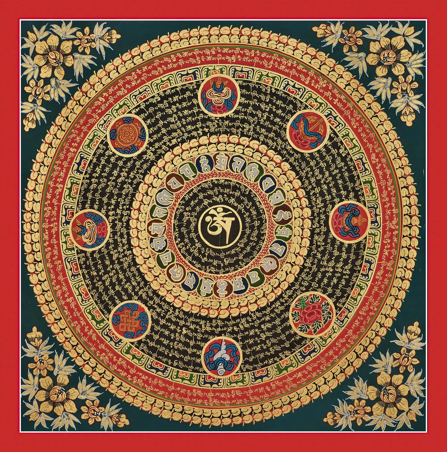 Mantra Mandala Thangka (20" x 20")