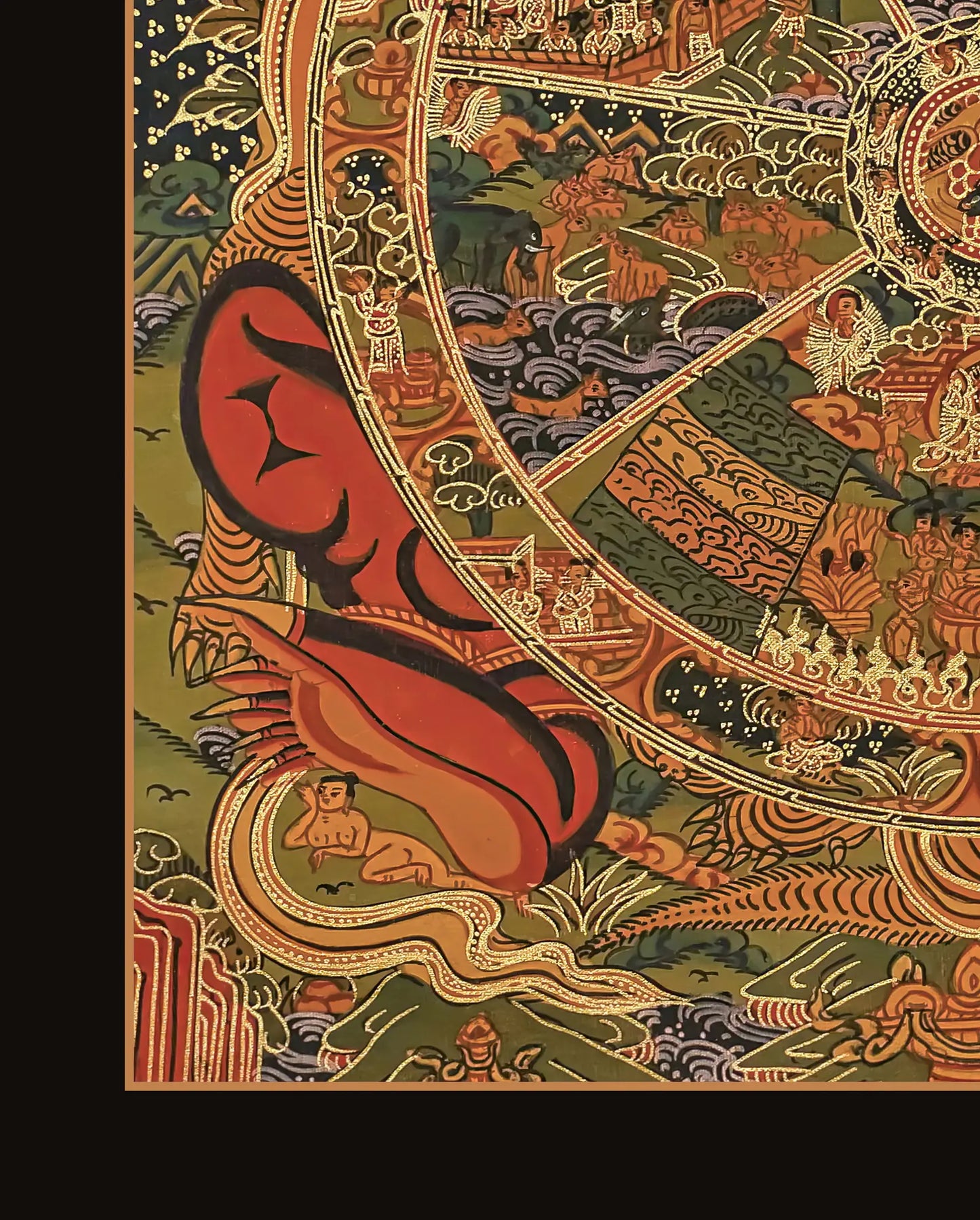 Wheel of Life Thangka - (10" * 13")