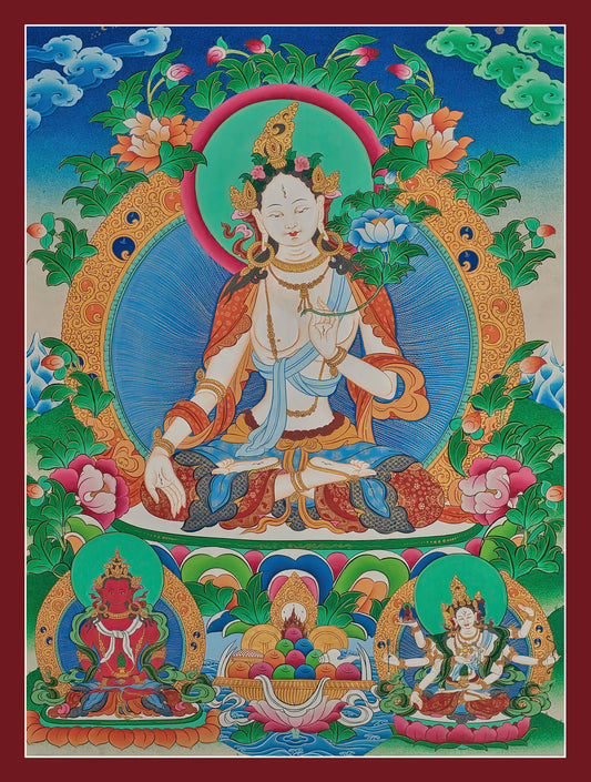 White Tara Thangka - (20" * 30")