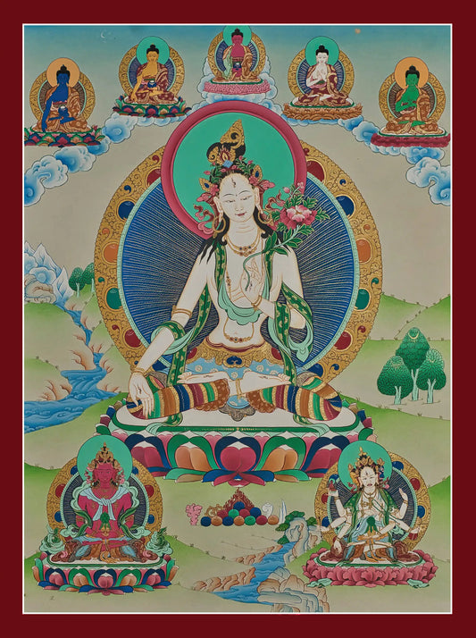 White Tara Thangka - (18" * 24")