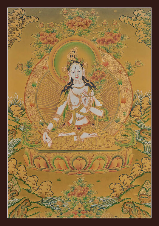 White Tara Thangka - (20" * 30")