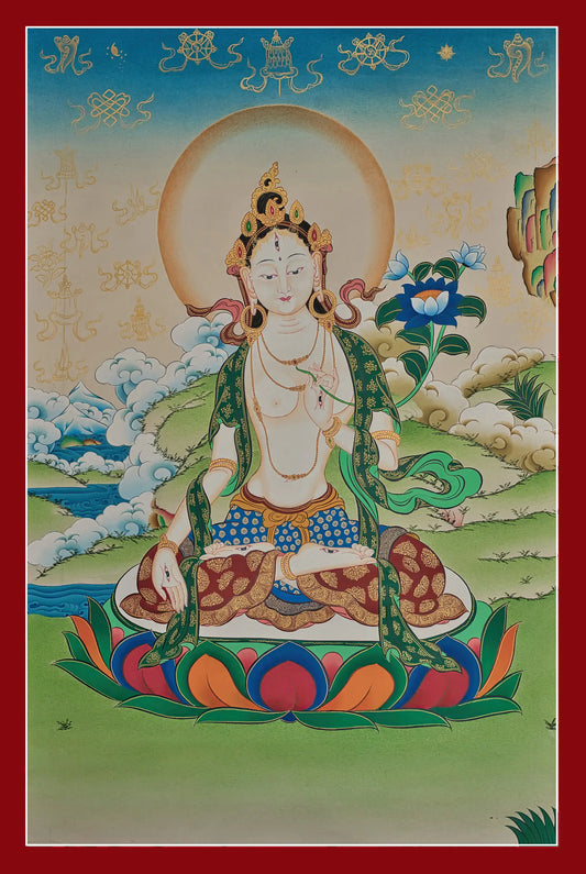 White Tara Thangka - (20" * 30")