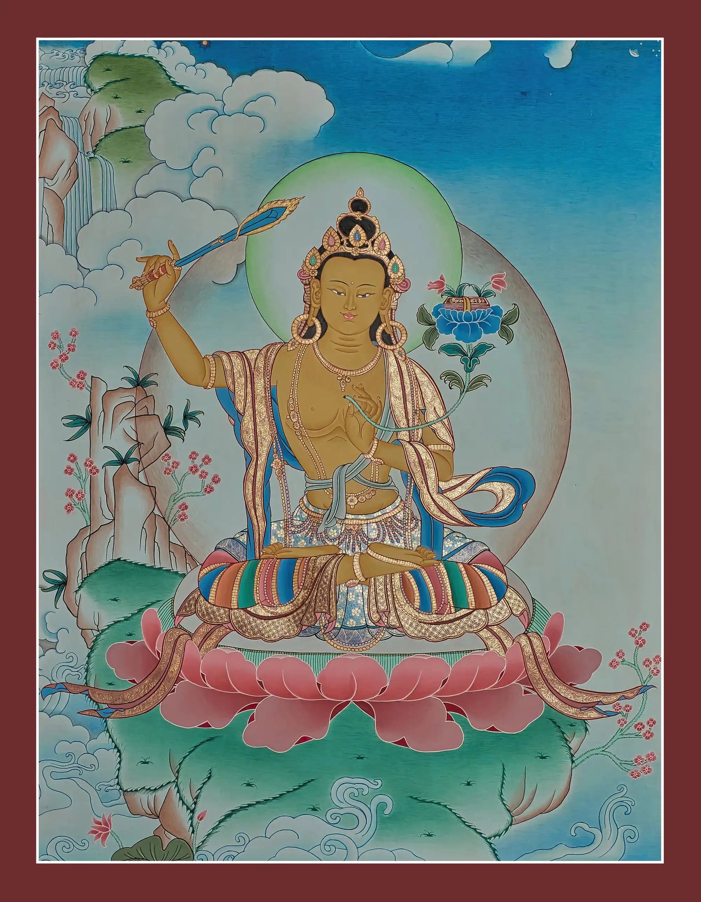 Manjushri Thangka - (18" * 24")