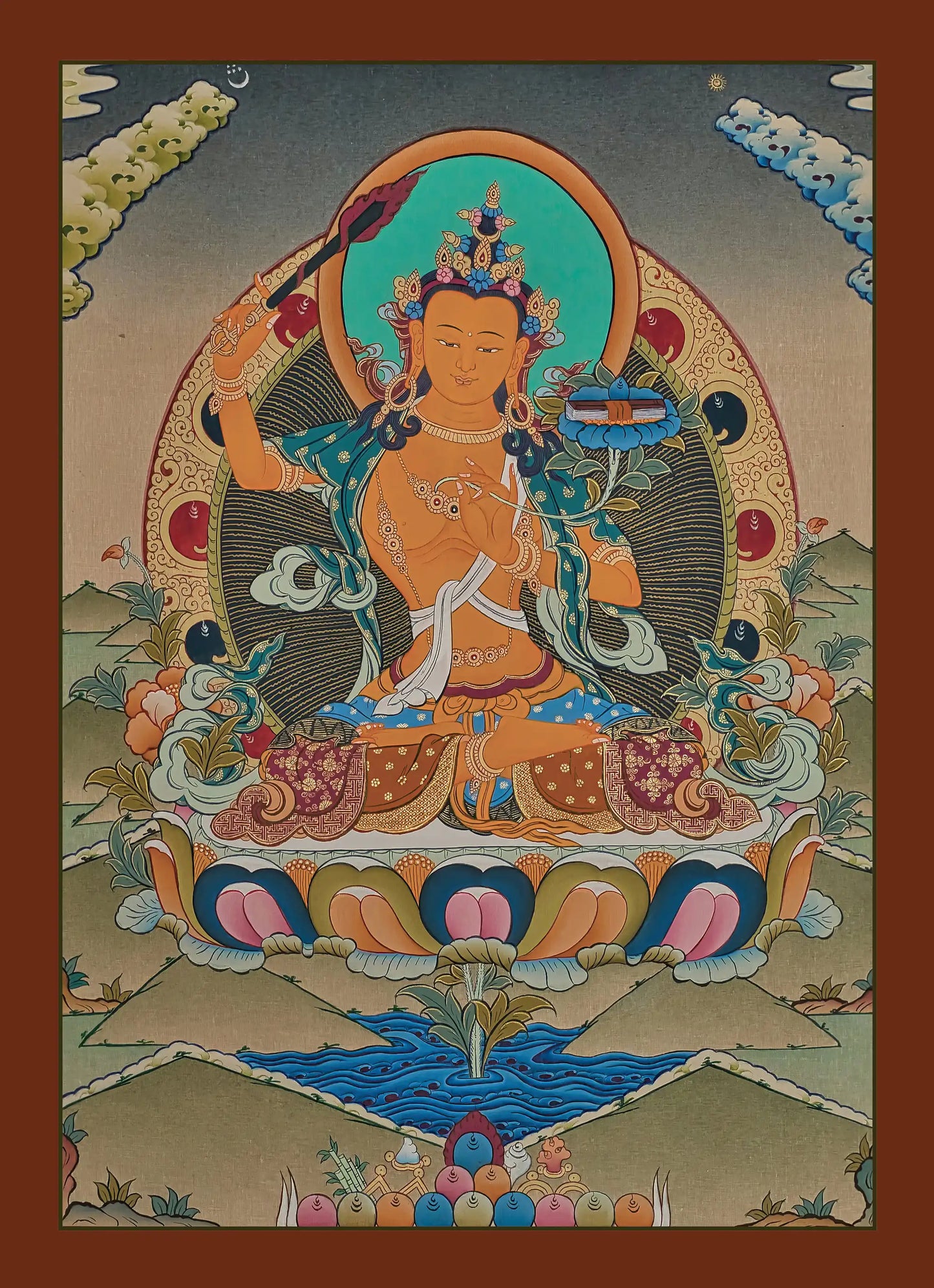 Manjushri Thangka - (16" * 22")