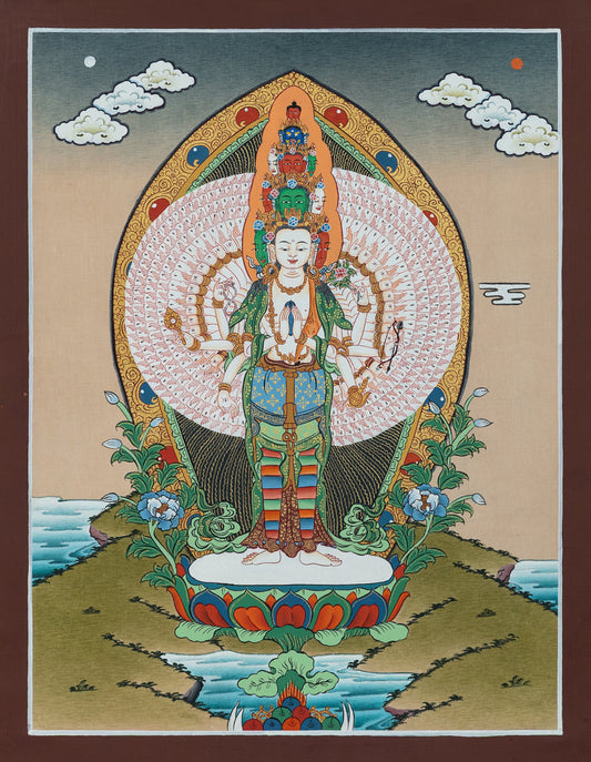 Hand Painted Avalokiteshvara Thangka Painting