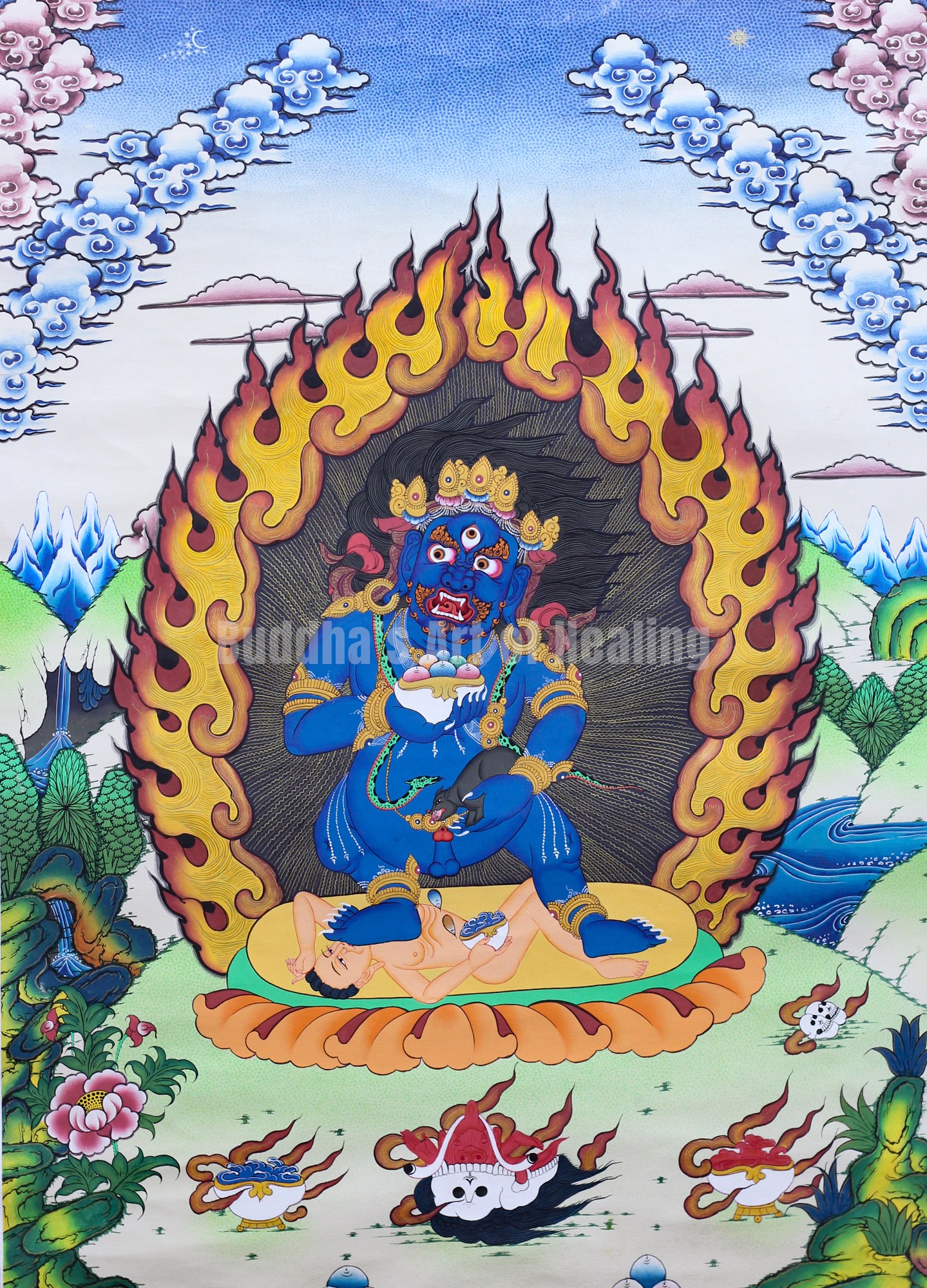 Blue Jambhala Thangka