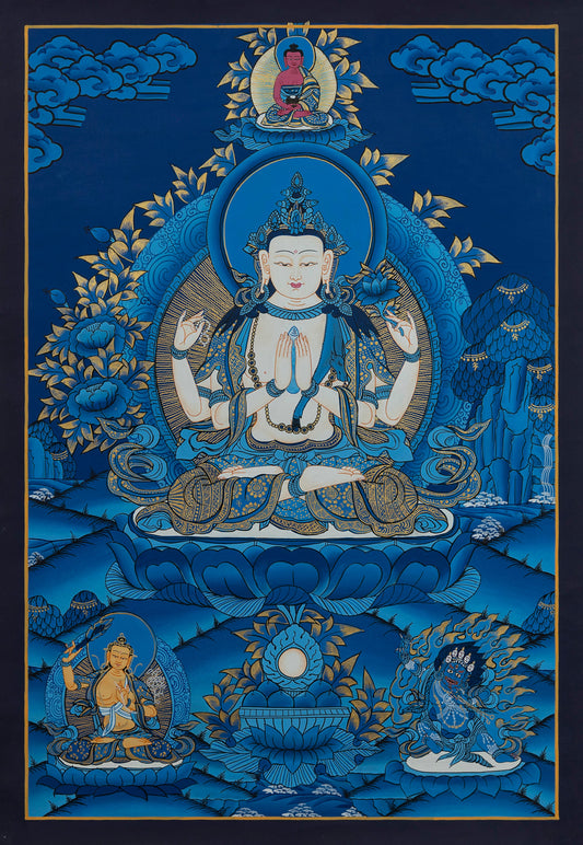 Chenrezig Thangka - (16" * 20")