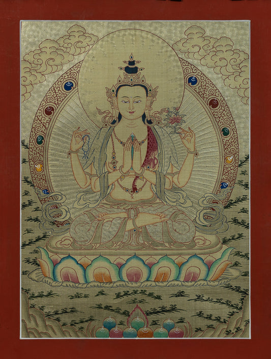 Chenrezig Thangka - (11" * 15")