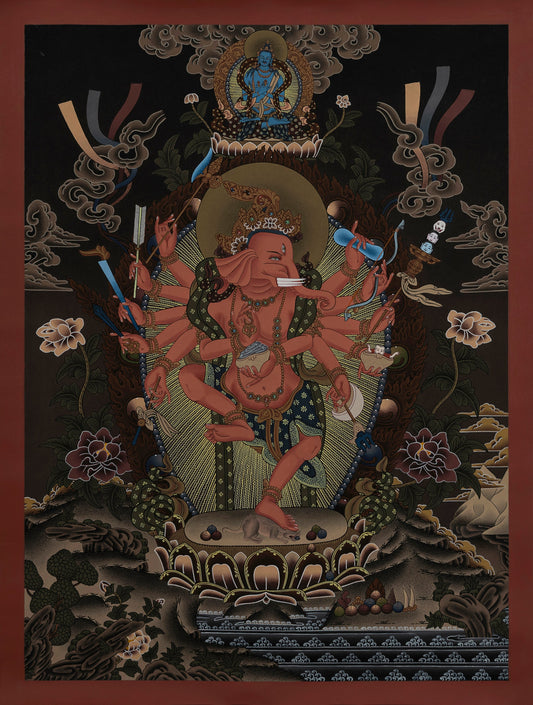 Ganesh Thangka - (14" * 19")