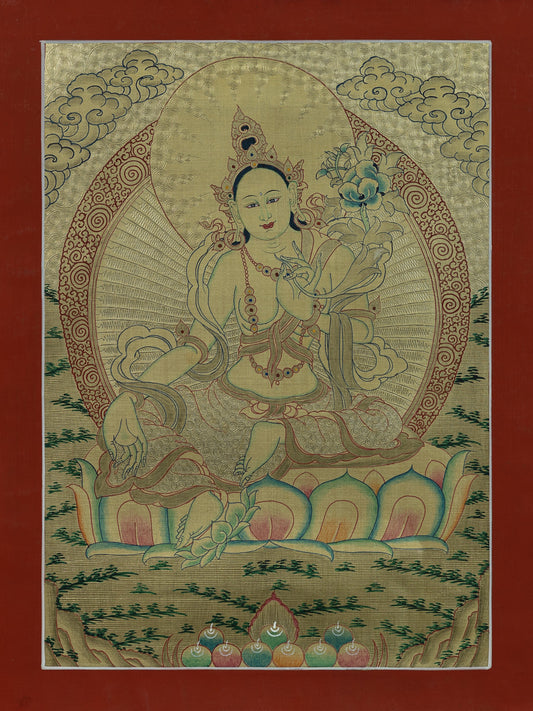 Green Tara Thangka - (11" * 15")