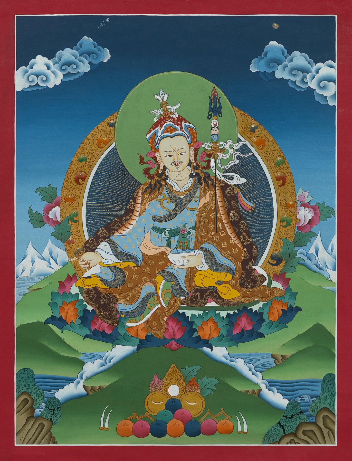 Hand Painted Guru Rinpoche Thangka Painting