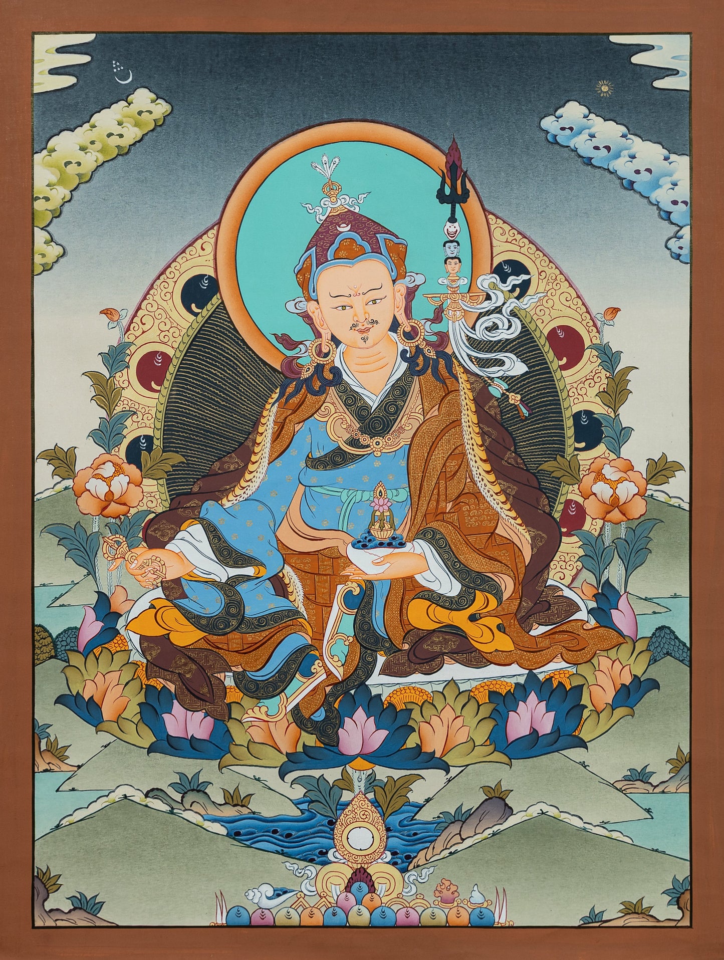 Hand Painted Guru Rinpoche Thangka Painting