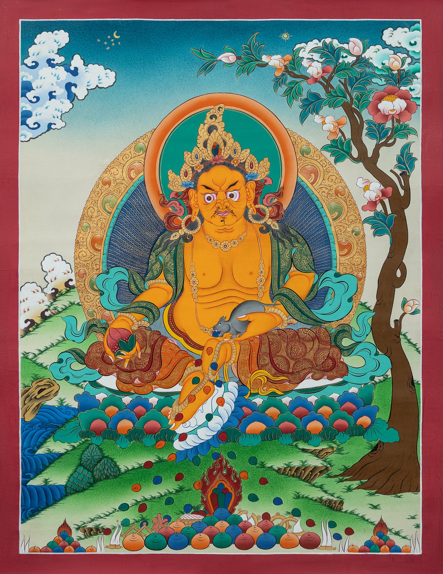 Hand Painted Jambhala Thangka Painting