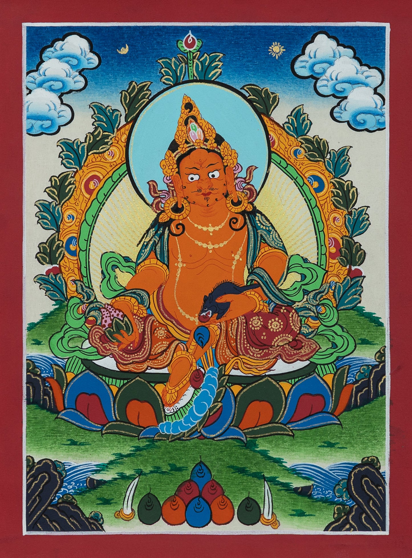 Hand Painted Jambhala Thangka Painting