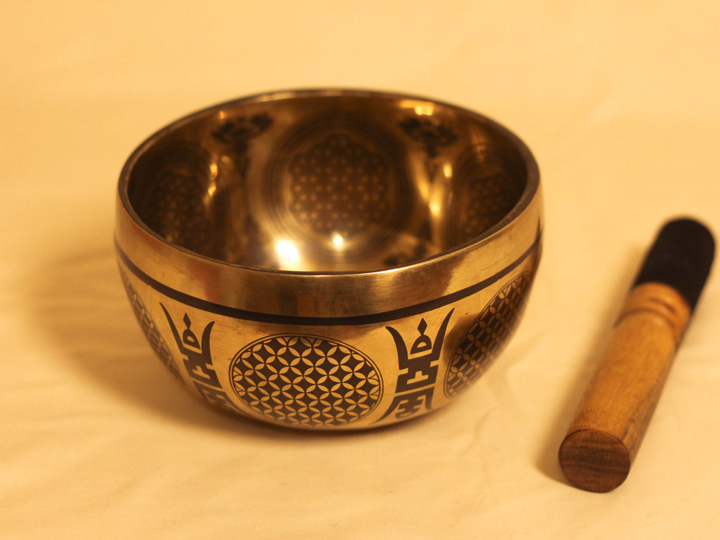 Lotus Engraved Tibetan Singing Bowl