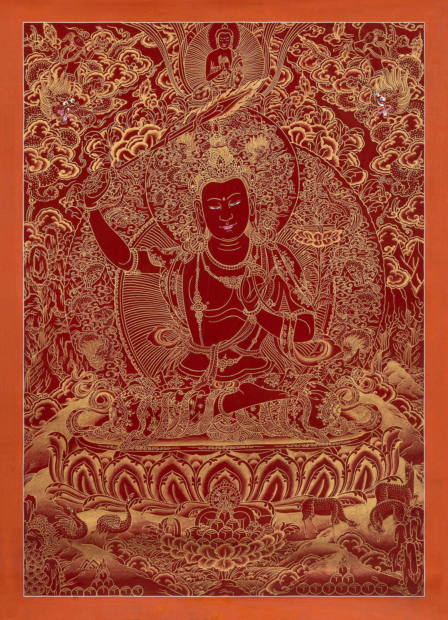Manjushree Thangka - (17" * 24")