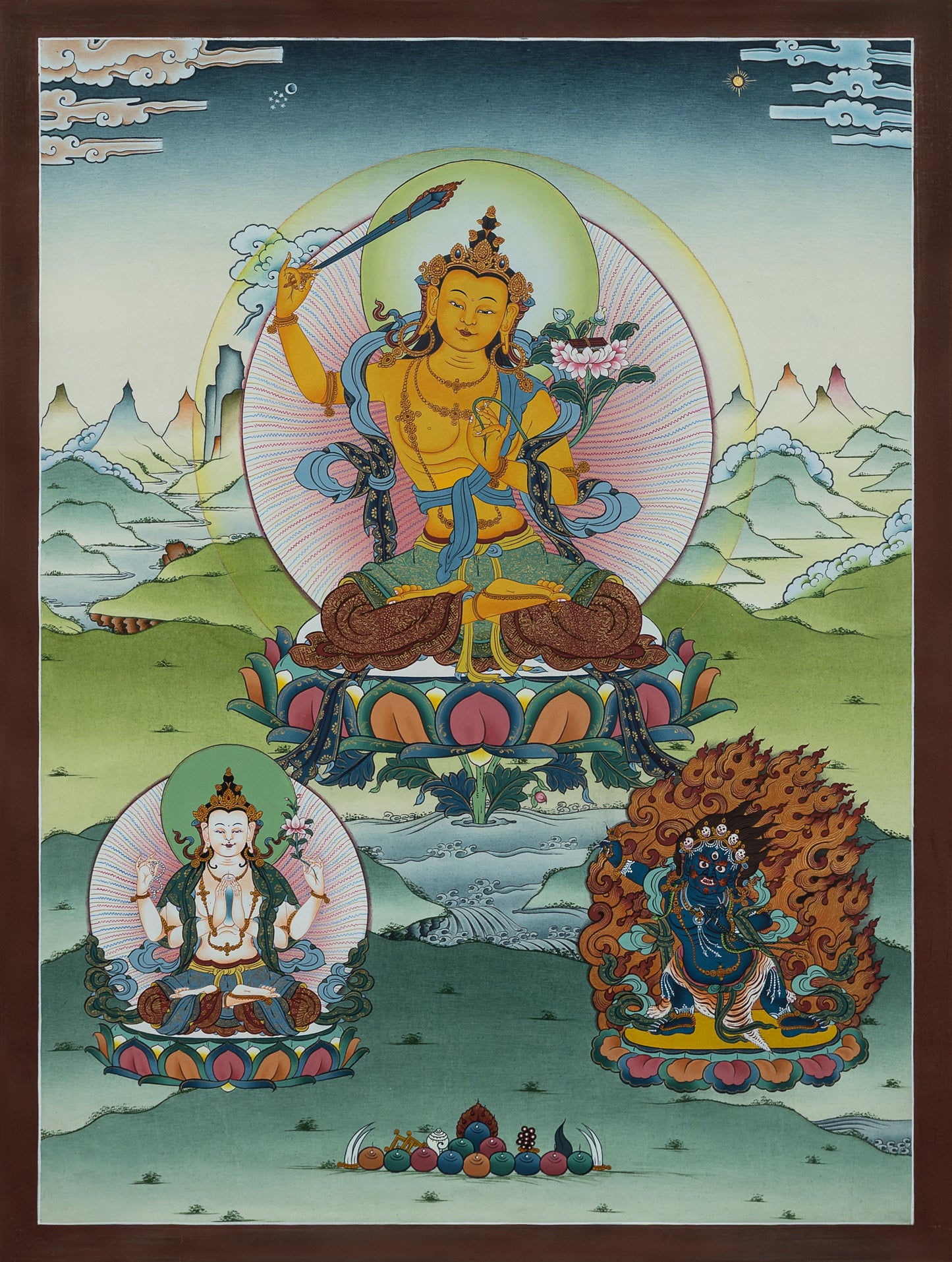 Hand Painted Manjushri Thangka Painting