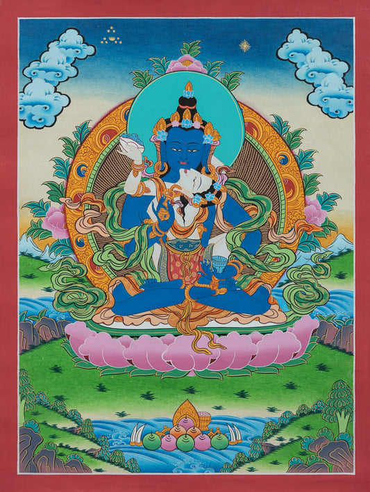 Vajradhara Thangka - (15" * 21")
