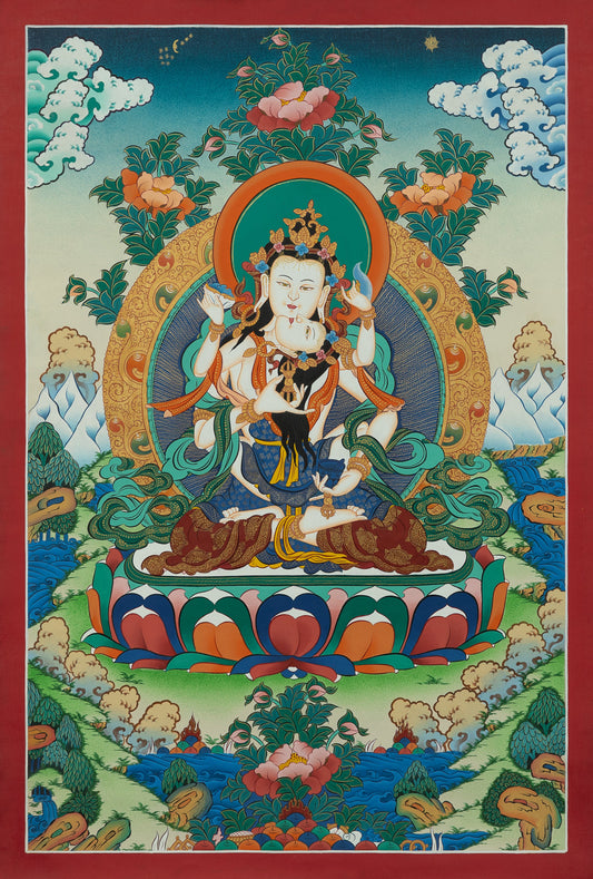 Hand Painted Vajrasattva Thangka Painting