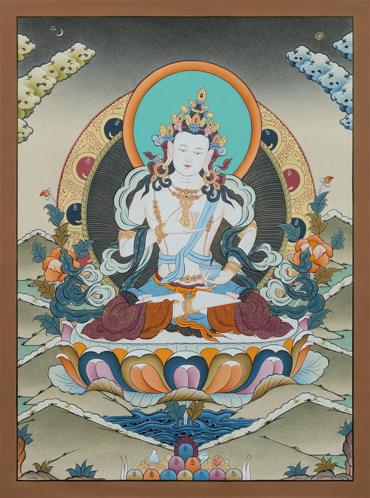 Hand Painted Vajrasattva Thangka Painting