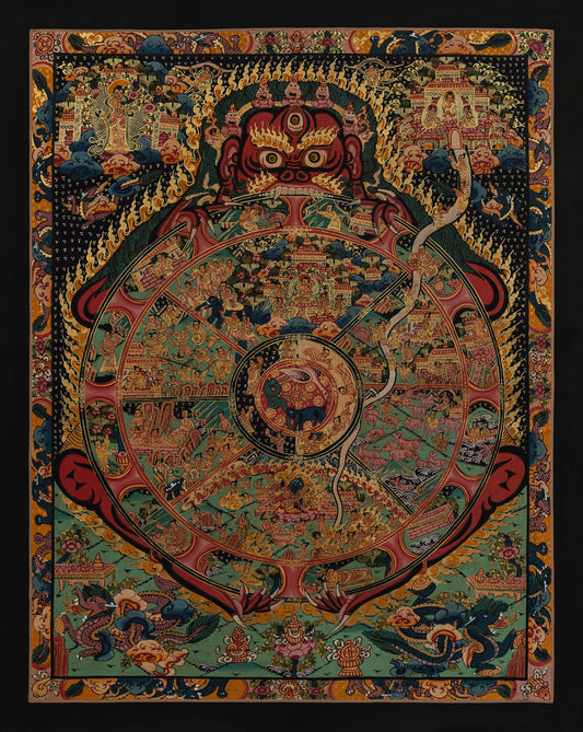 Wheel of Life Thangka - (15" * 19")