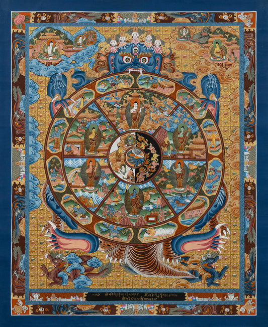 Hand Painted Wheel of Life Thangka Painting