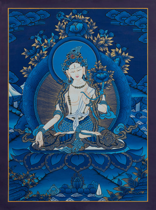 White Tara Thangka - (16" * 20")