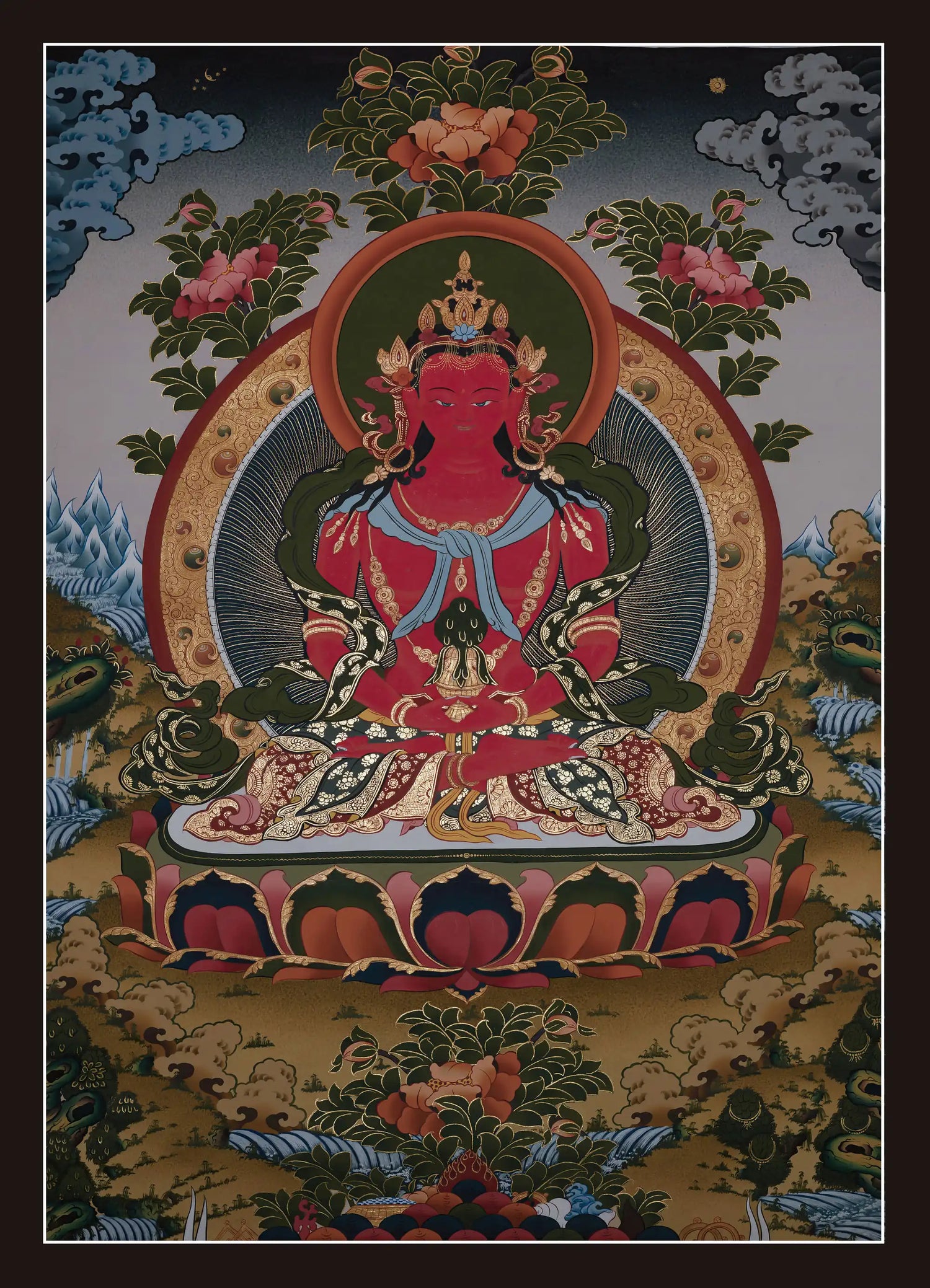 Amitayus Buddha Thangka Painting