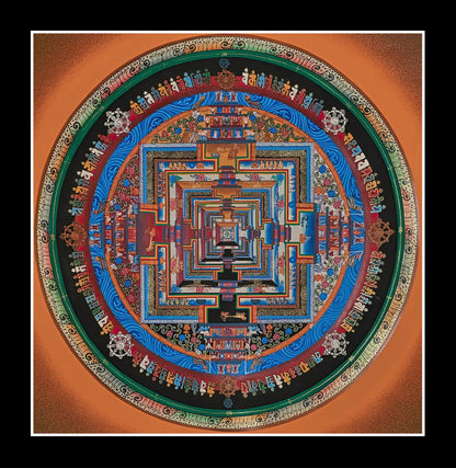 Kalachakra Mandala Thangka (In Brown)