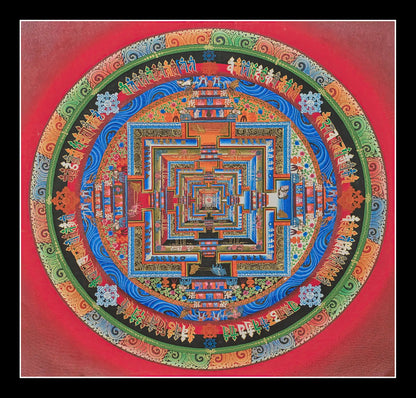 Kalachakra Mandala Thangka (In Red)