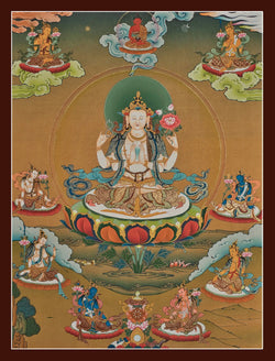 Chenrezig Thangka - (20" * 28")