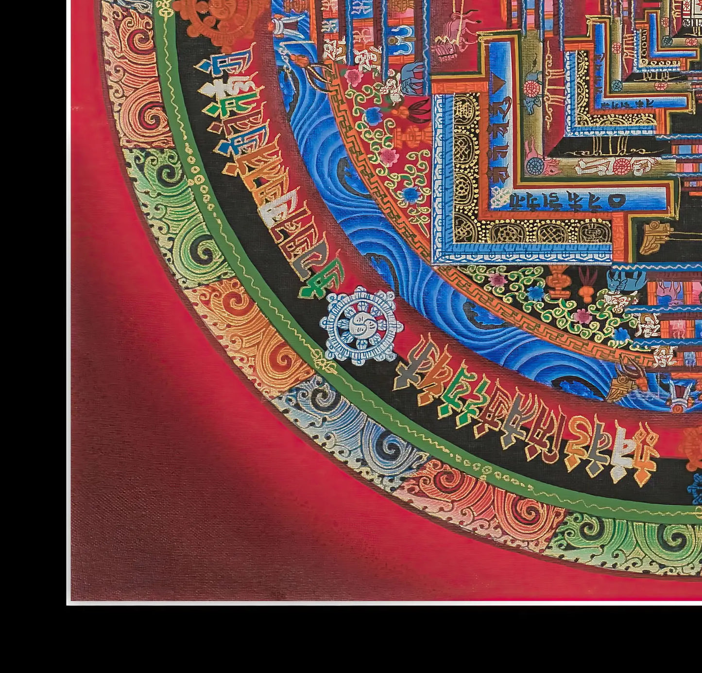 Kalachakra Mandala Thangka (In Red)