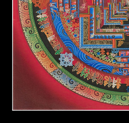 Kalachakra Mandala Thangka (In Red)