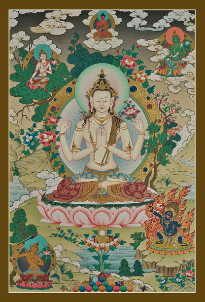 Chenrezig, Amitabha, Green Tara and Other Deities